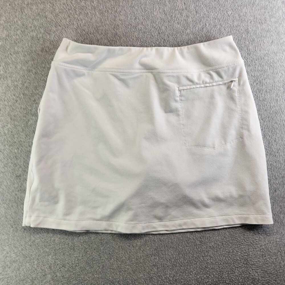 Footjoy Skort Womens L White Jersey Knit Zip Pocket Short Lined Skirt Golf FJ - Picture 12 of 13